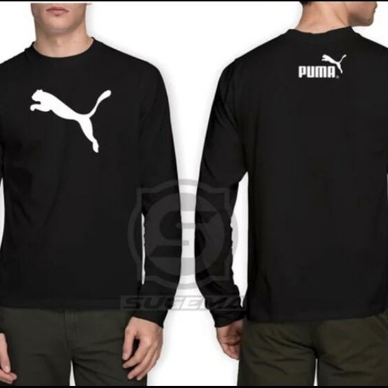 KAOS BAJU LENGAN PANJANG LONGSLEEVE PUMA PRIA WANITA FASHION SPORT - Putih S MURAH