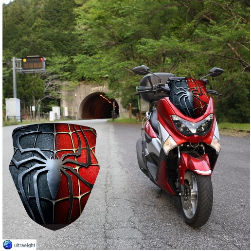 Stiker Visor Nmax Decal Windshiel / tameng kaca depan Motor Nmax - Spiderman Terlaris