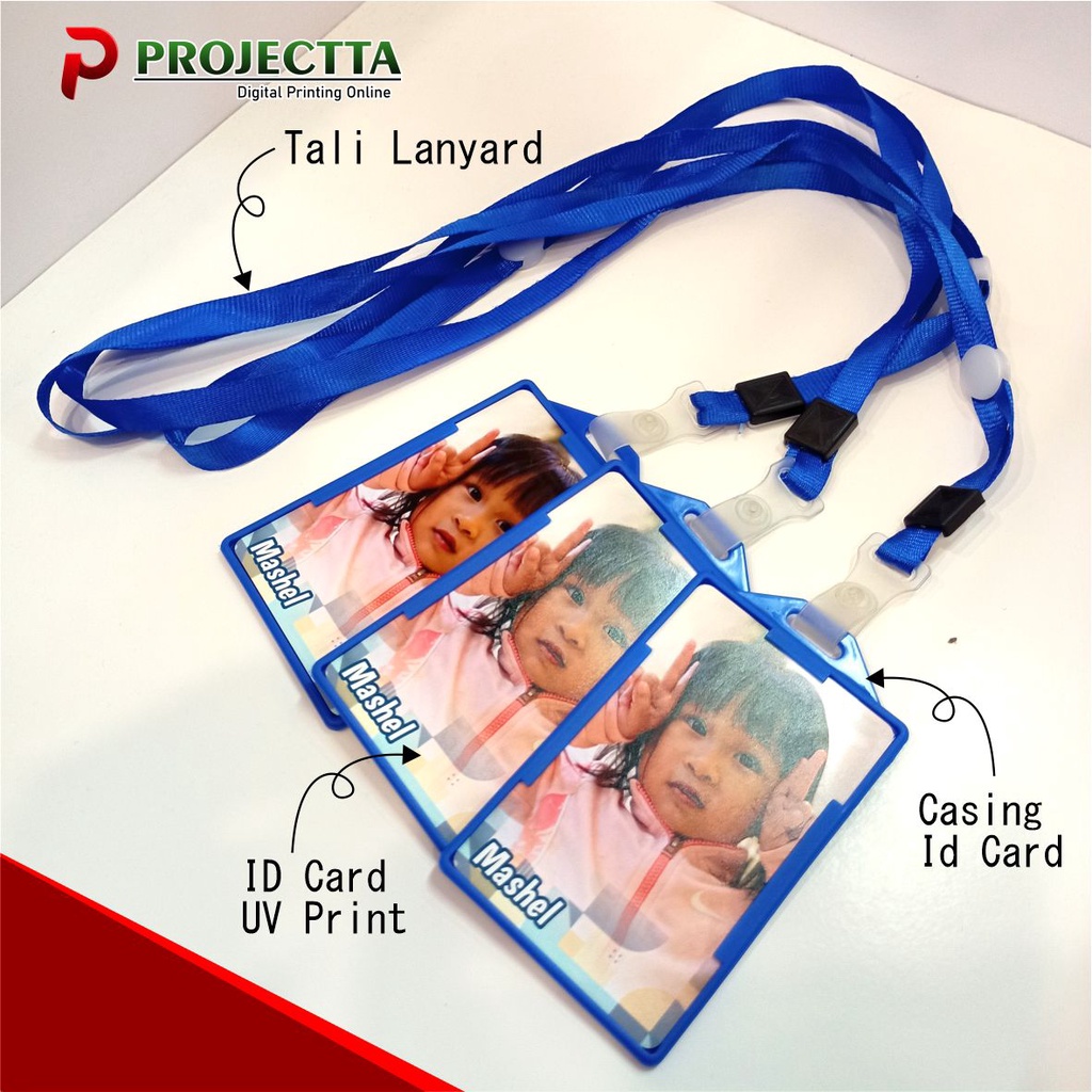 

ID Card Print + Tali warna kecil/Yoyo + Casing / ID card Holder ( ukuran 5.6x8.7cm)