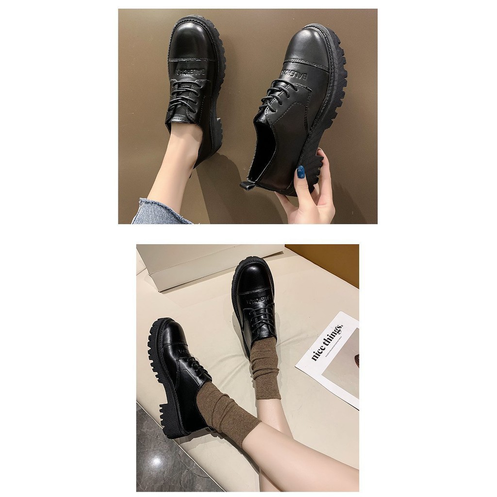 SPOX sepatu wanita sekolah jepang formal kantor retro vintage oxford flat heels import korea jepang