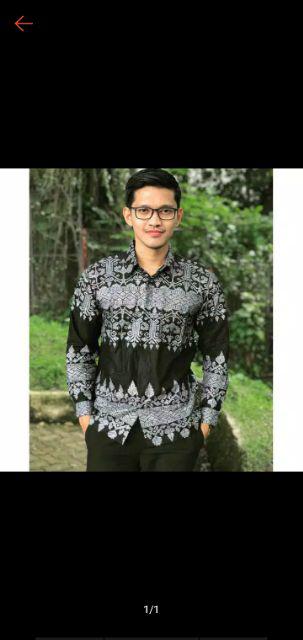 Kemeja Batik Pria Lengan Panjang Anjani Silver