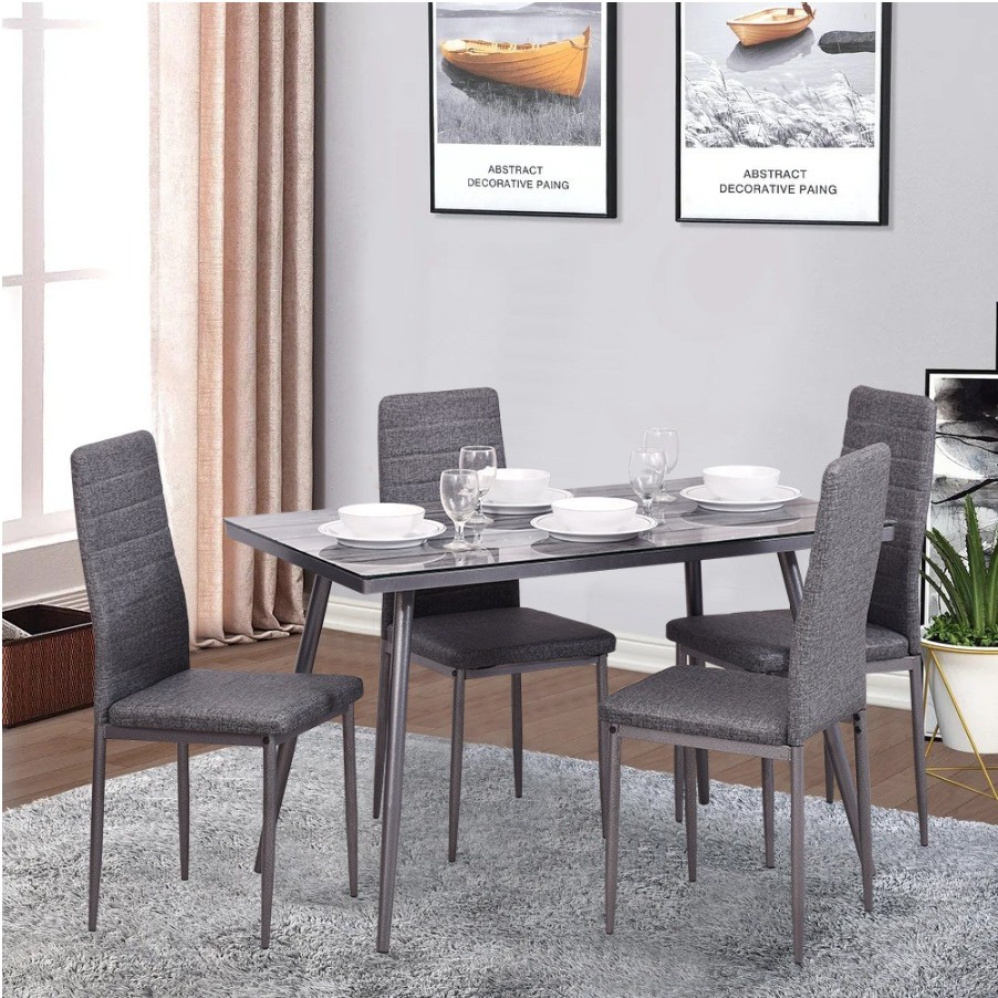 Meja Makan Kaca Kaca 1 Set