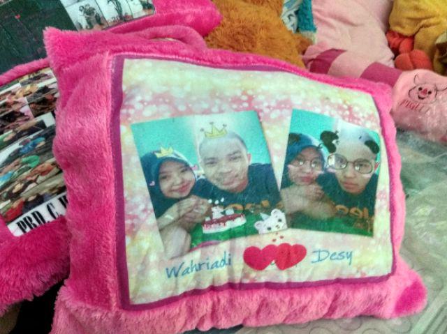 Bantal Foto Murah Ukuran Standar Tidur 60x40cm Print Nama Foto Gambar Karakter Gratis Free Cantik