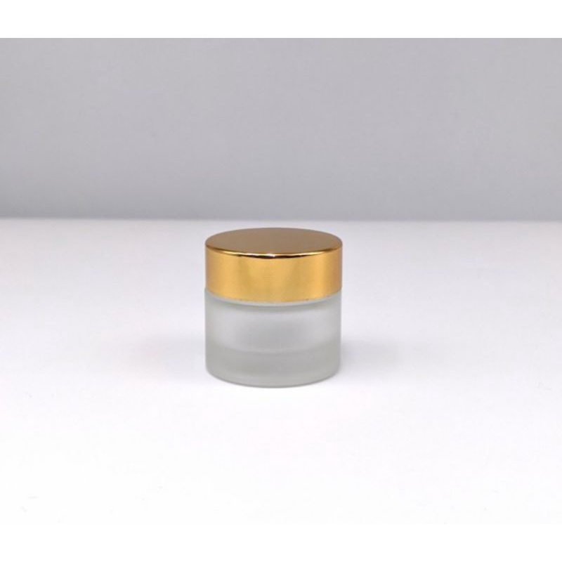 POT JAR 10 GRAM KACA FROSTED/POT CREAM 10 GR TUTUP ALMUNIUM GOLD