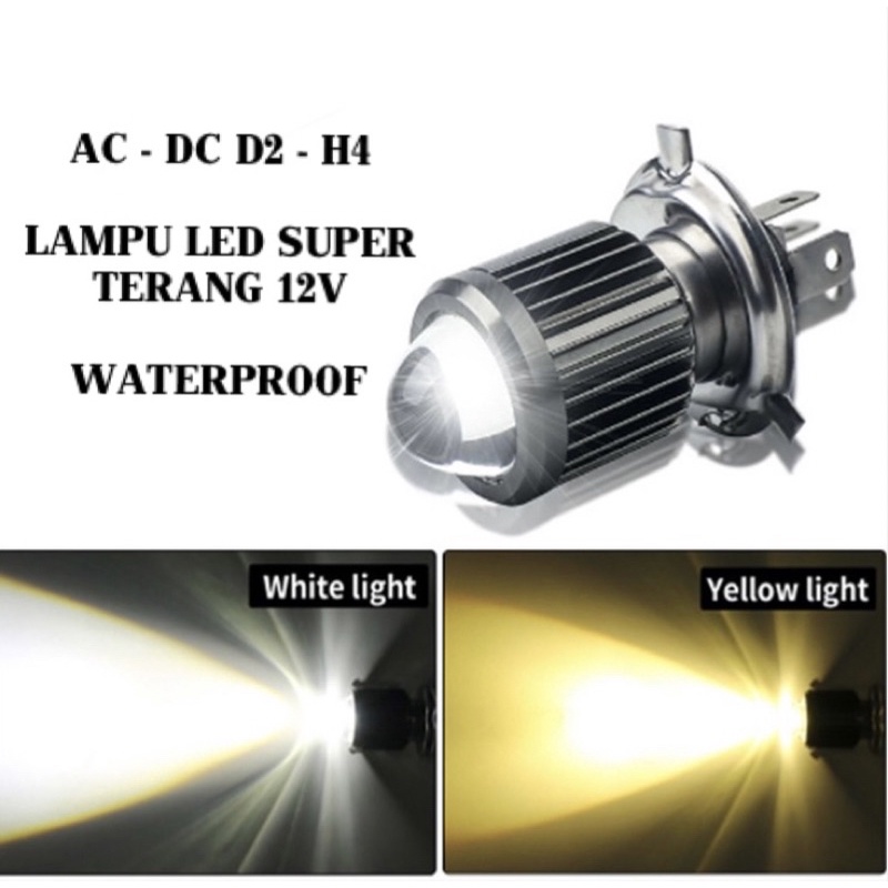 Lampu LED Utama H4 Laser D2 AC DC Yamaha Vixion byson new scoopy cn 150R Ninja R15 Pulsar dll