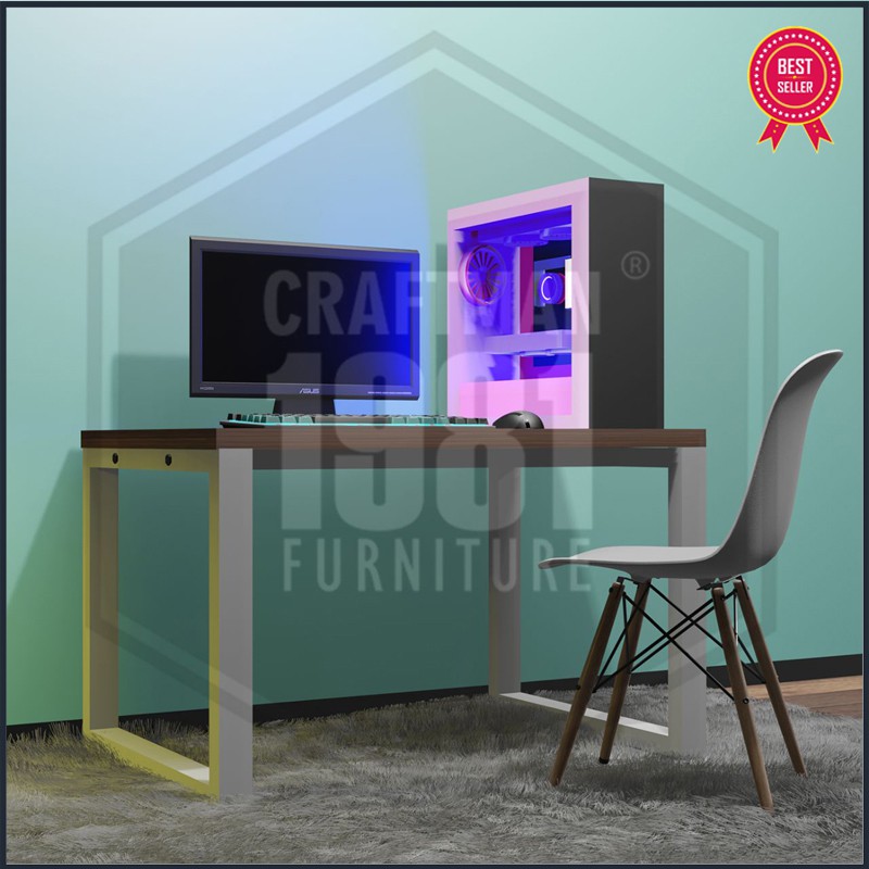 Meja Worktable Komputer Laptop Tulis Kantor 80x60 Modern Minimalis