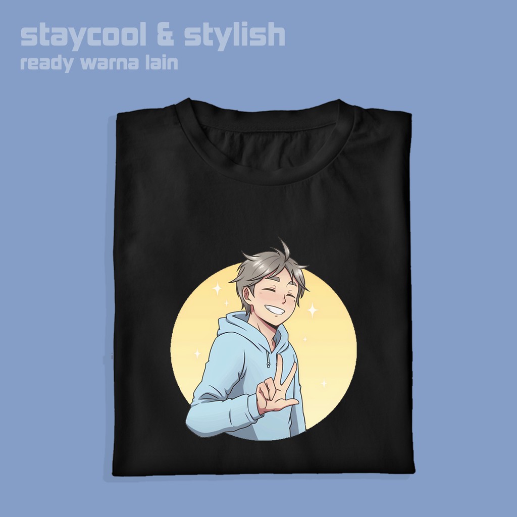 Baju Kaos T Shirt Anime Haikyuu Haikyu  Sugawara Koshi Combed 30s Pria Wanita