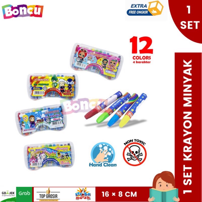 

MONTANA Oil Pastel / Krayon Minyak Montana TOP-12B / 12 Warna / Colors BEST SELLER