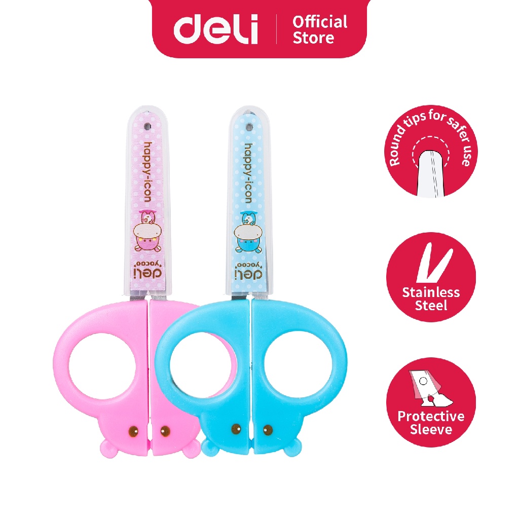 

Deli Hippo Gunting Sekolah ujung gunting yang tumpul aman digunakan anak anak 128mm E6032