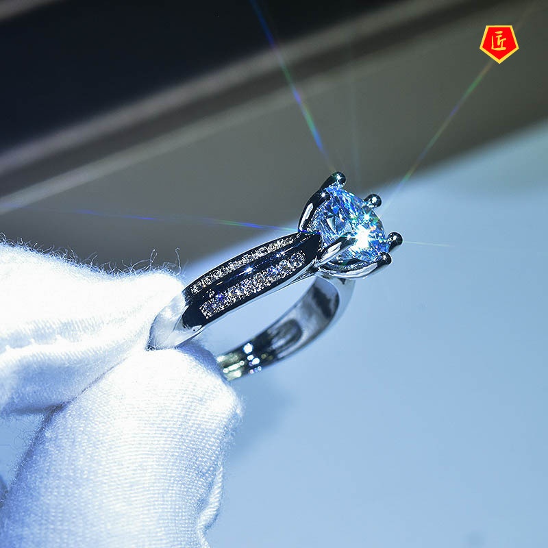 [Ready Stock]Elegant Moissanite Pt950 Platinum Diamond Ring