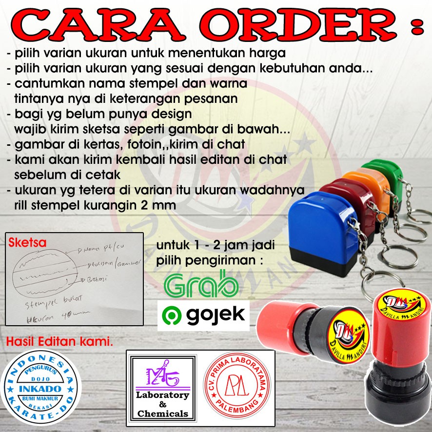 

Stempel Otomatis Design Custom 1 warna