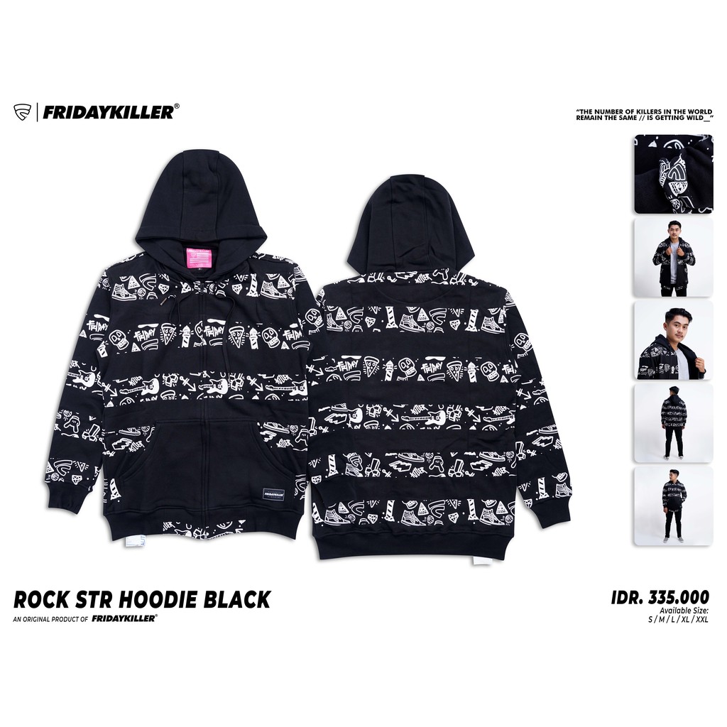 JAKET FRIDAY KILLER | ROCK STR HOODIE BLACK