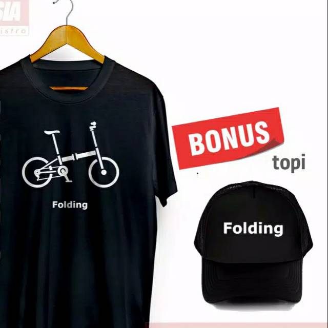 Kaos sepeda gowes lengan pendek 1 paket dengan topi
