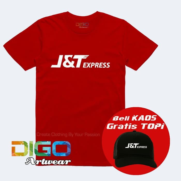 Diskon Kaos + Topi Baju Obral Combed 30S Distro J&T Express J & T Jnt J N T |