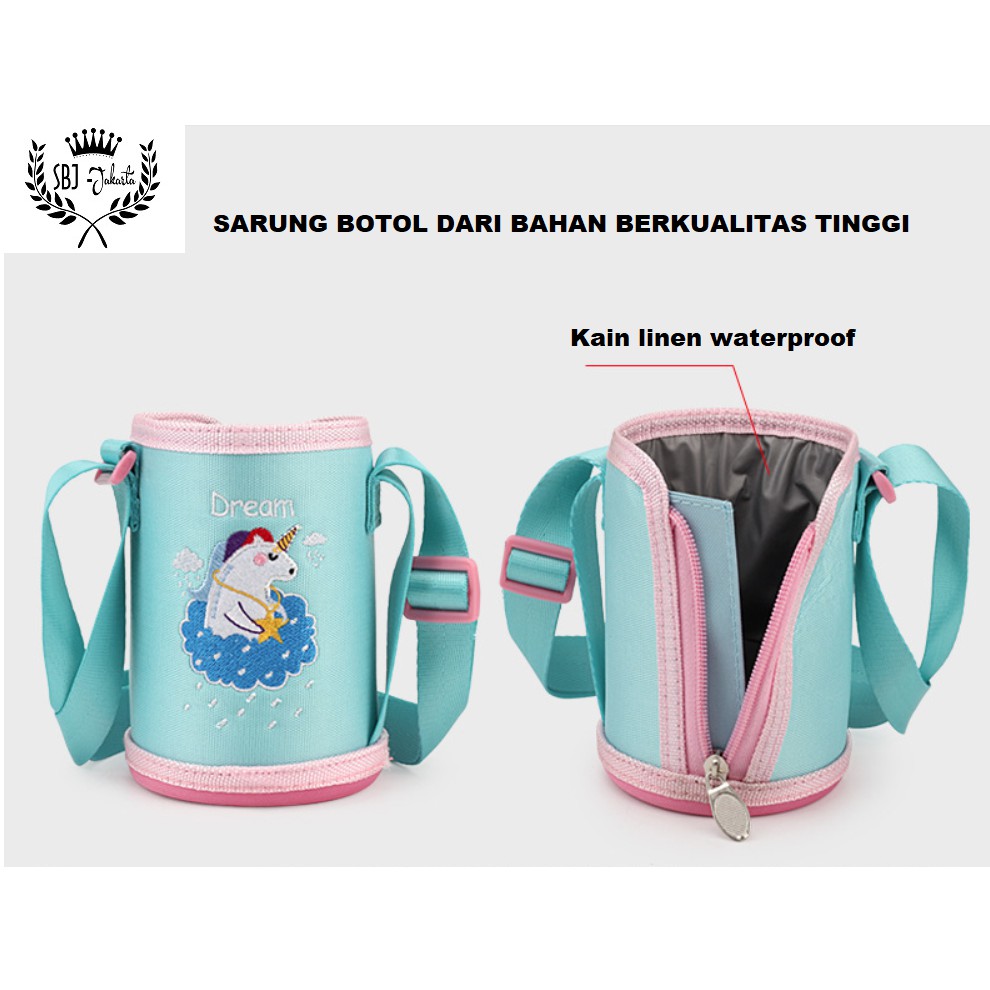 Botol minum Termos Vacuum Stainless Steel 304  Diller DUAL CAP dengan TAS