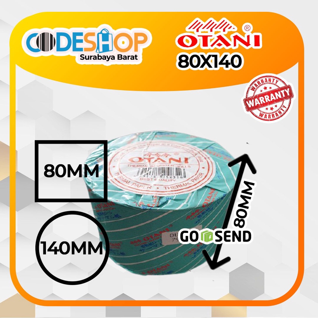 

PAPER THERMAL OTANI 80X140 / 80MM X 140MM KERTAS STRUK UNTUK PARKING