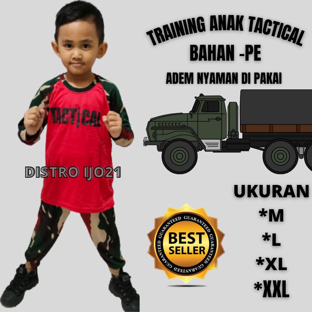 GROSIR KAOS ANAK TACTIKAL MURAH STELAN TRAINING ANAK TACTIKAL LORENG