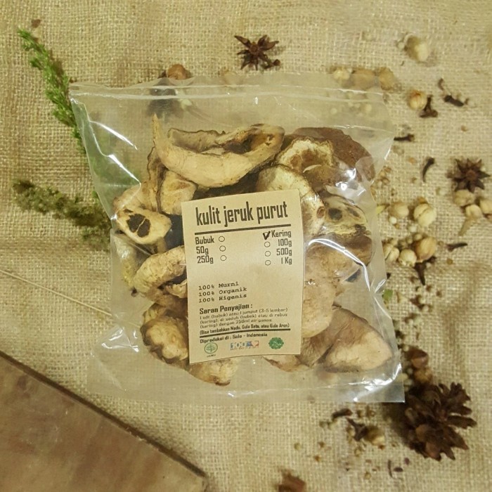 

KULIT JERUK PURUT KERING 1 KG - Citrus Hystrix - MURNI