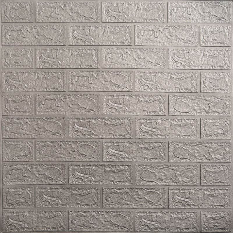 [COD] Wallpaper Foam Dinding Stiker Wallfoam 3D Sticker Dekorasi Kamar Rumah Murah [Seri A] Bata / Wallpaper Timbul Anti Air high quality/ premium-abu-abu