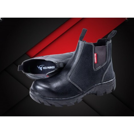 Sepatu Kerja Safety Red Parker S185 Karet Kulit Asli