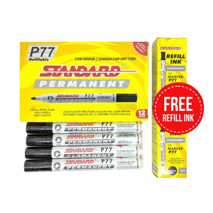 

STANDARD P77 PERMANENT MARKER ISI 12 PCS - Hitam promo