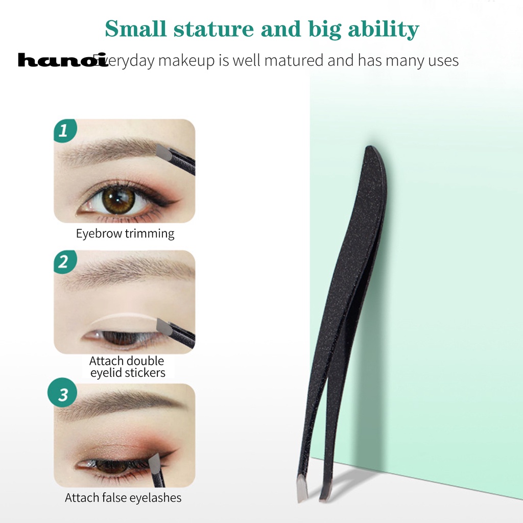 HQTM_Oblique Mouth Eyebrow Clip Multifunctional Stainless Steel Colorful Professional Tweezer Eyebrow Face Clip for Home Use