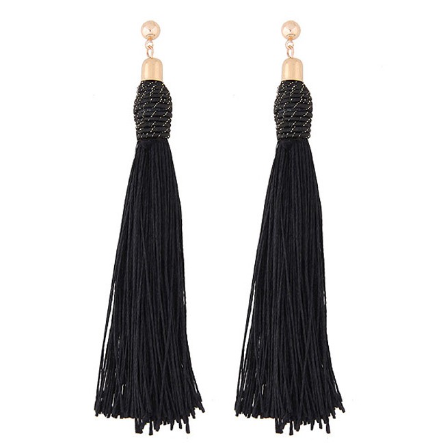 LRC Anting Tusuk Bohemia Tassel Decorated Earrings