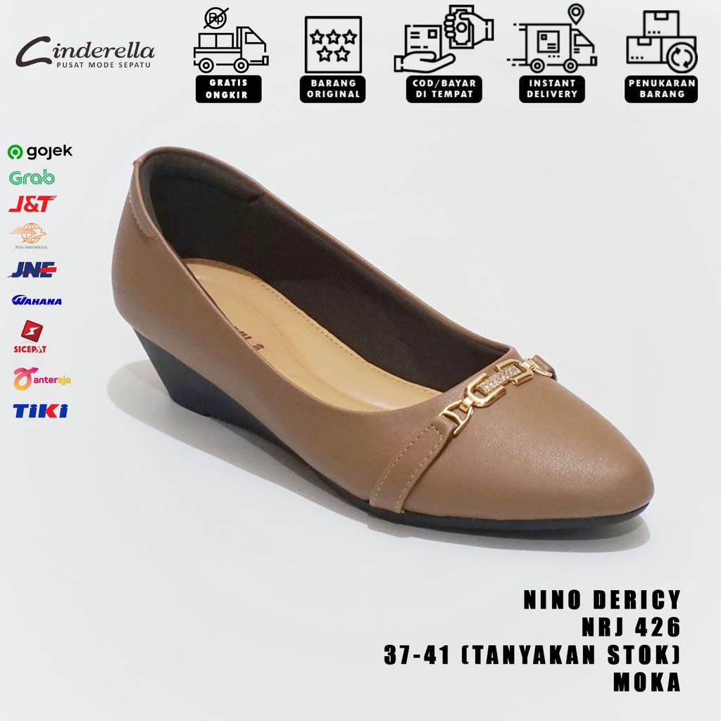 Sepatu Wedges Wanita Nino Dericy NRJ 426 Moka