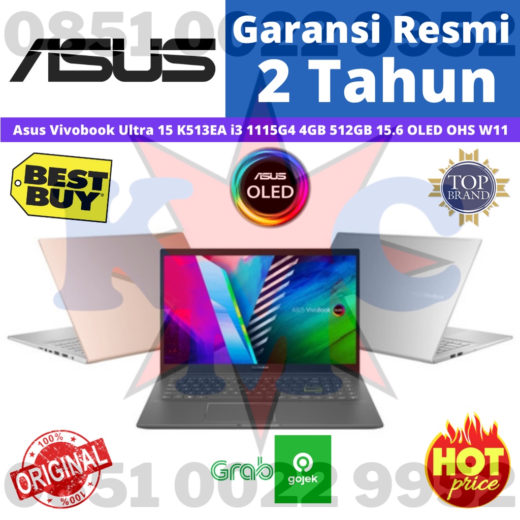 Asus Vivobook Ultra K513EA I3 1115G4 4GB 512GB 15.6 Oled FHD W11 OHS