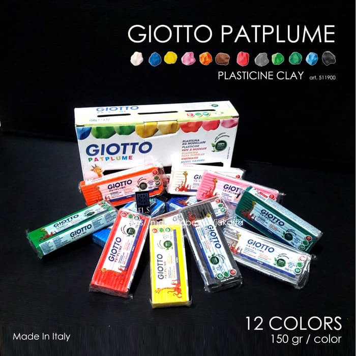 

PW972 Giotto Patplume Set 12 Warna Plasticine Clay