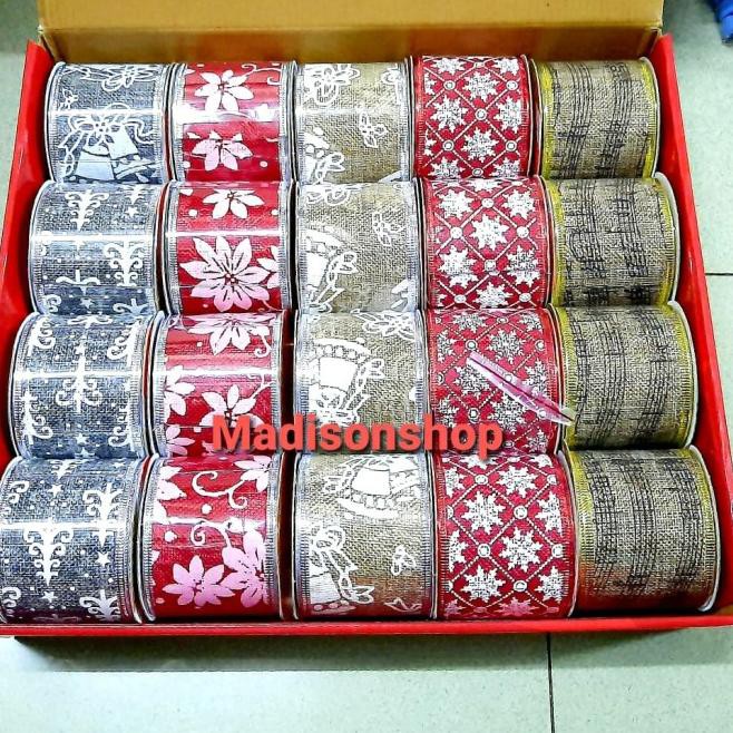 

Langsung ATC-426 Pita Natal 6 cm Gold Snowflake Dekorasi Parcel Hiasan Christmas Ribbon