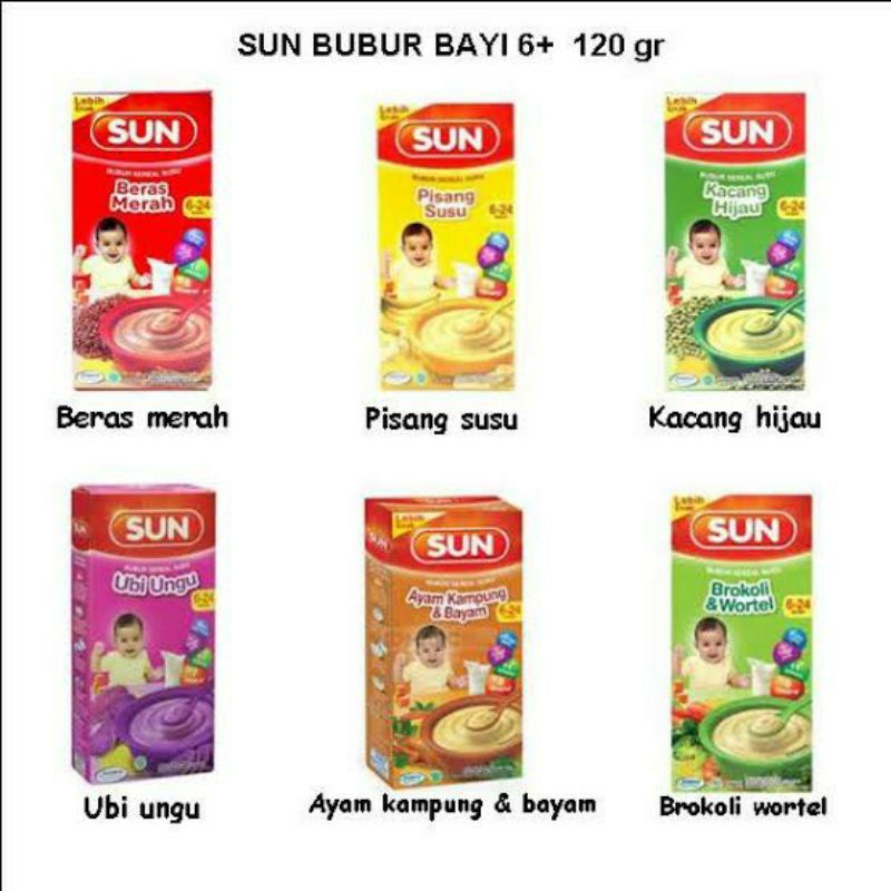 SUN - BUBUR BAYI 120 GRAM BOX &amp; EKONOMIS 6+ DAN 8+