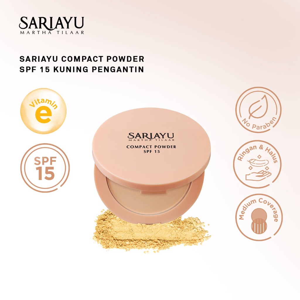 ★ BB ★ Sariayu Compact Powder SPF15 - FULL - REFFIL | Kuning Pengantin - Kuning Langsat 15gr  | Sari Ayu