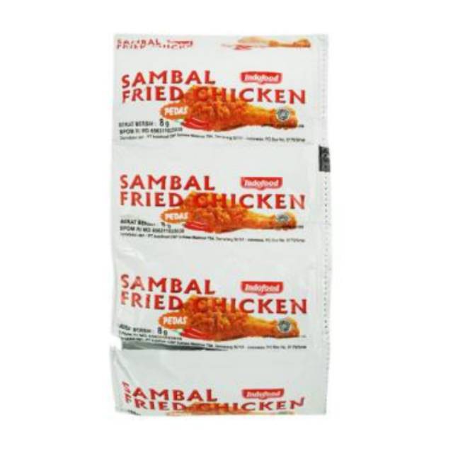 

Terlaris !! Indofood Sambal Fried Chicken 8gr x 24pcs