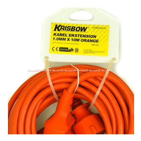 Krisbow Kabel Ekstensi 10 M Kabel Panjang 10m Stop Kontak Cable Orange kabel Sambung 10meter