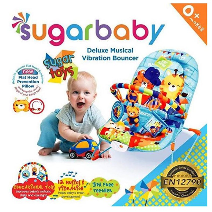 Sugar Baby Bouncer Deluxe Musical Vibration 1 Recline / Dudukan Bayi Sugarbaby