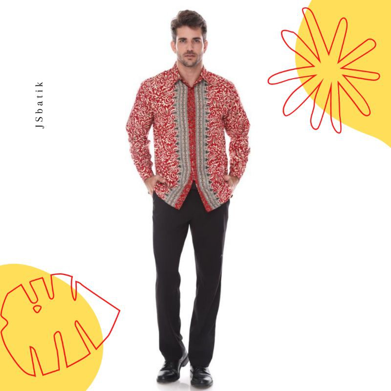 Pusat Grosir Js Batik Prada Kamboja Merah ErYZpJh8z078Q