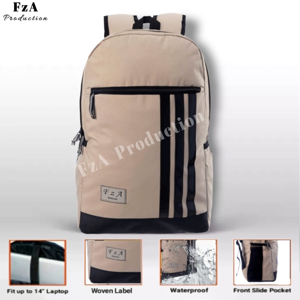 Tas Ransel Gendong Laptop Distro Sekolah Kuliah Pria Wanita Black Murah Original GRATIS Jam Tangan Pria