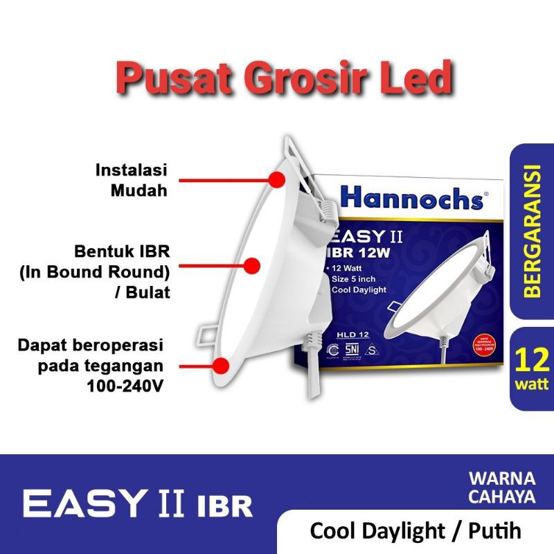 Led Panel Hannochs Easy 12 watt 12w bulat / Downlight Led Hannochs Easy 12 watt 12w bulat