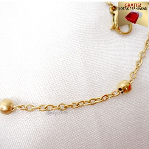 Lovelybutik - Gelang Kaki Dewasa Titanium Anti Karat K4rnina Gelang Kaki Wanita Titanium Model Rantai Biji Lada BONUS TEMPAT PERHIASAN