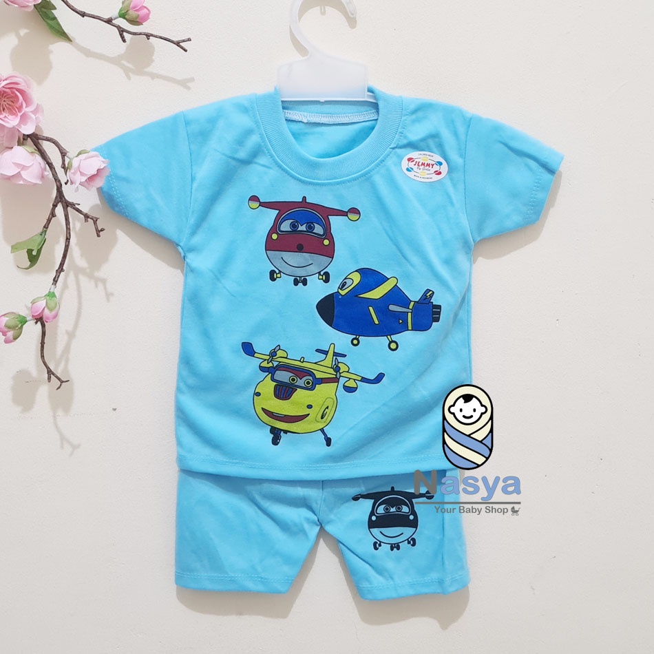 [J-003] Setelan Baju Pendek bayi unisex usia  NEW ARRIVAL (0-6 bulan)