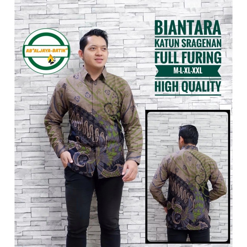 BATIK PRIA BIANTARA FULL FURING KATUN HALUS SRAGENAN SIZE M-XXL ASLI SOLO HIGH QUALITY