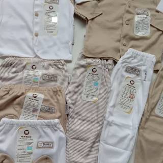  FLUFFY  PERLENGKAPAN BAYI  BARU PAKET  BAJU  NEWBORN KHAKI 