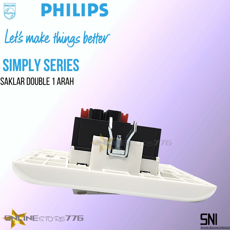 Saklar Double PHILIPS Simply 2 Gang 1 Way / Saklar Double Seri Ganda