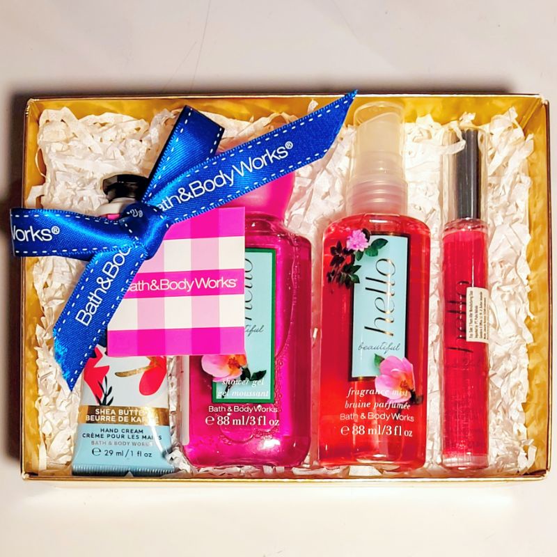 BBW HELLO BEAUTIFUL GIFT SET BATH &amp; BODY WORKS PAKET VALENTINE'S DAY HARI KASIH SAYANG