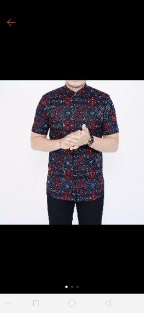 Predz_id 6478 Kemeja Batik Slimfit Pria Lengan Pendek Kemeja Batik Cowok Kerja Kantoran