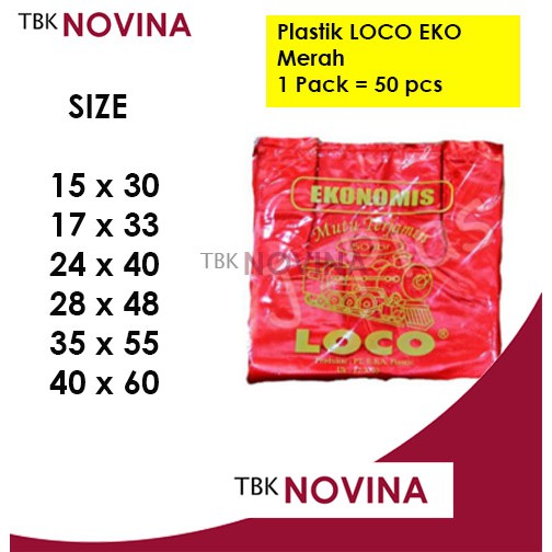 PLASTIK LOCO HITAM MERAH EKO SIZE 35x55 cm