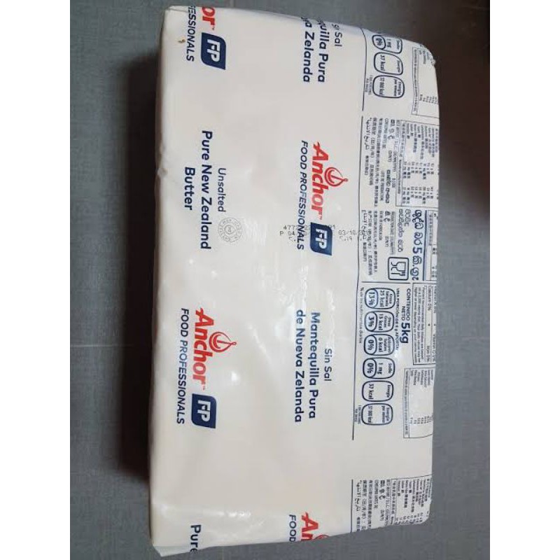 

Anchor unsalted butter 5kg bulk