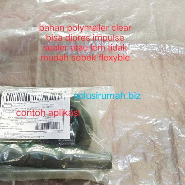 

bahan polymailer clear 1m x 1 m kantong 2 lapis poly mailer 80micron - clear