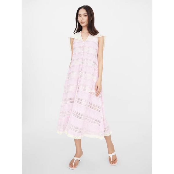 Jual Pomelo x Janesuda Sustainable Lace Maxi Dress Lilac Shopee Indonesia